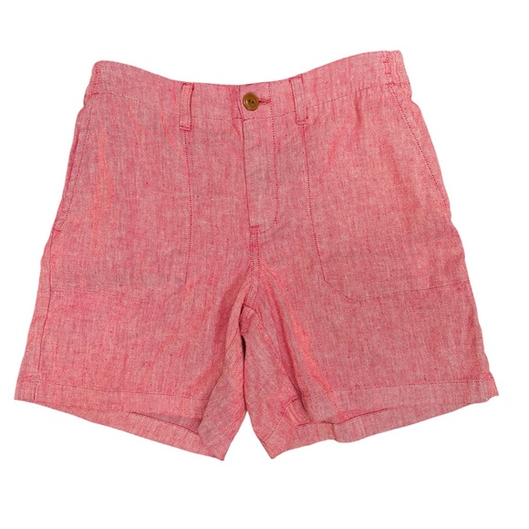 L.L. Bean Pants - L.L.Bean pink cotton linen shorts Size 8 coastal summer beach vacation casual